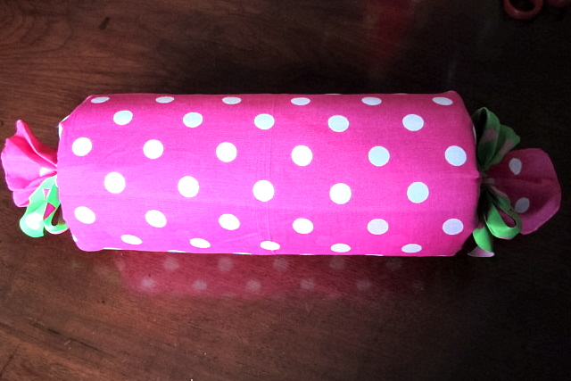 My homemade headband holder. Used to be a paper towel roll